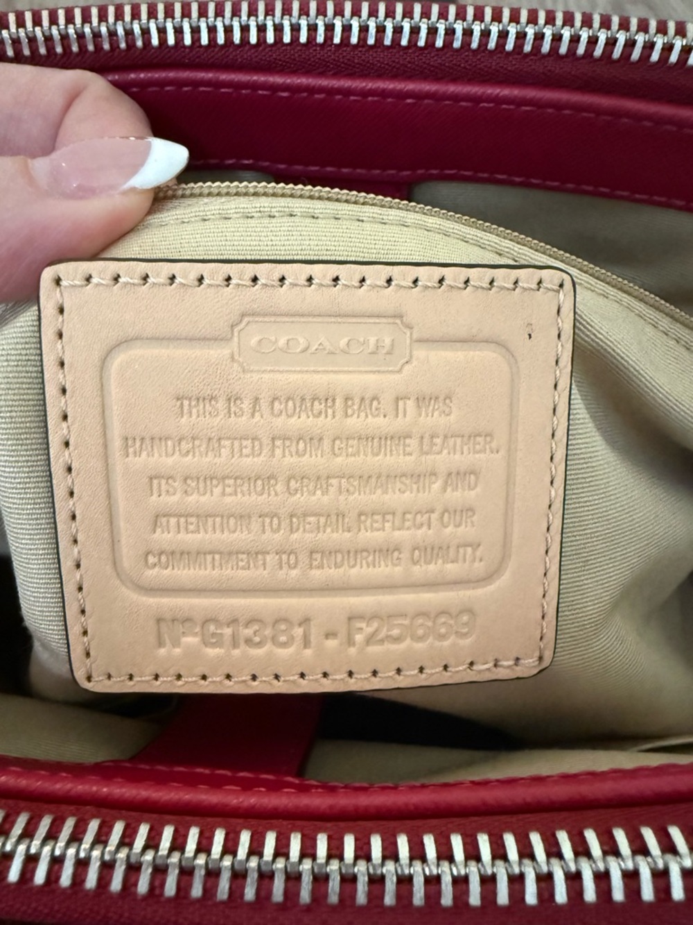 Coach Peyton Leather Tote – Magenta - Picture 11 of 15
